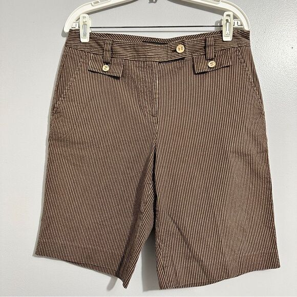 Talbots brown striped shorts, size 10 - Picture 1 of 6